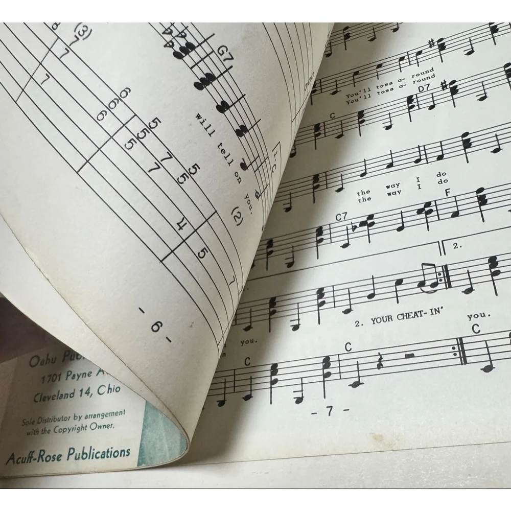 You’re Cheatin’ Heart by Hank Williams Sheet Music (1953, MGM Records)